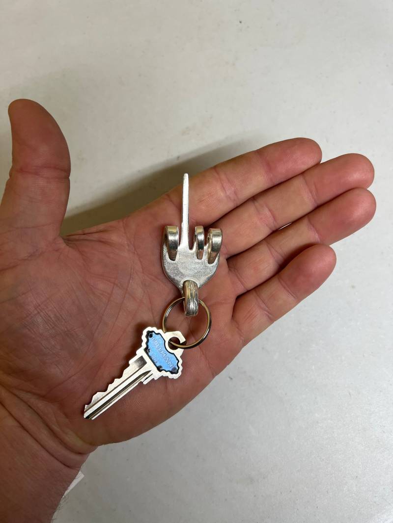 Gabel U Besteck Schlüsselband Gag Schlüsselbund Geschenk Recycelte Lustige Besteckkreation Mama Papa Freund Erschwinglich Bruder Schwester Flip-Off von jjevensen