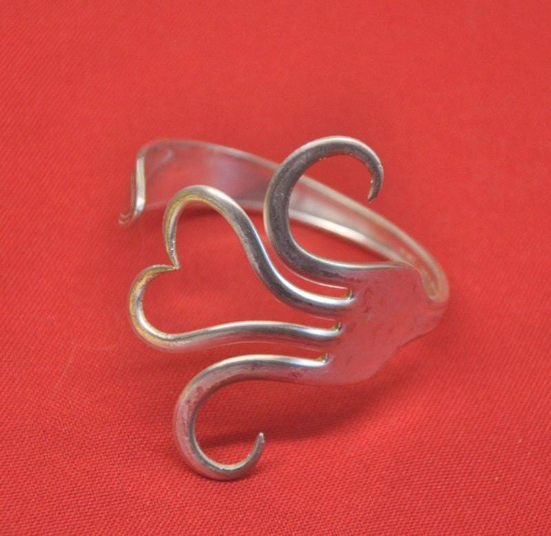 Ich Liebe Gabel Armband Manschette, Silber Schmuck von jjevensen
