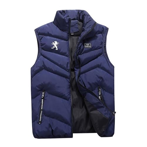 jjqnkjxc B.Z Herrenweste, ärmellos, gepolstert, warm, leicht, mit Stehkragen, lässig, Übergröße, für Herbst und Winter, blau, M von jjqnkjxc