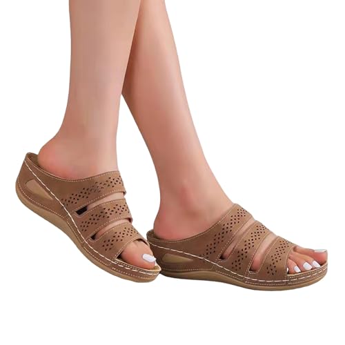 jkhhi Damen Plateau Pantoletten Weiche PU Leder Hausschuhe Keilabsatz Sandalen Sommer Peeptoe Sandalette Slide jkhhi Damen Plateau Pantoletten Weiche PU Leder Hausschuhe Keilabsatz Sandalen Sommer Peeptoe Sandalette Slide von jkhhi