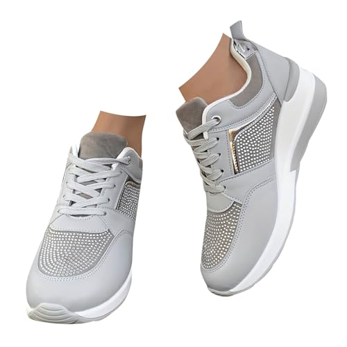 jkhhi Damen Sneaker Low Spitze Wanderhalbschuhe Elegant Spitze Turnschuhe mit Spitze Sommerschuhe Netz Laufschuhe Sportschuhe Platform Mesh Freizeitschuhe Freizeit Fitness rutschfest Halbschuhe von jkhhi