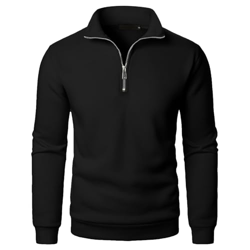 jkhhi Half Zip Pullover Herren Warm Winter Rollkragenpullover Business Winterpullover Outdoor Herrenpullover Golf Arbeitspullover Thermopulli Basic Seemannspullover Arbeitspulli Sweatshirt Turtleneck von jkhhi