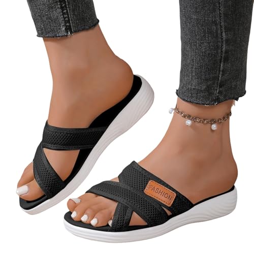 jkhhi Orthopädische Sandalen Damen Hallux Valgus Sommer Flach Pantolette Leichte Mesh Strandsandalen Bequeme Big Toe Hausschuhe Elegant Breite Füße Casual Freizeitschuhe Pantolette Sommerschuhe jkhhi Orthopädische Sandalen Damen Hallux Valgus Sommer Flach Pantolette Leichte Mesh Strandsandalen Bequeme Big Toe Hausschuhe Elegant Breite Füße Casual Freizeitschuhe Pantolette Sommerschuhe von jkhhi