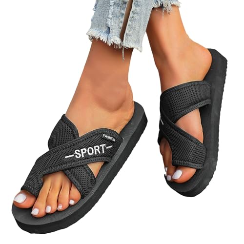 jkhhi Orthopädische Sandalen Damen Hallux Valgus Sommer Flach Pantolette Leichte Mesh Strandsandalen Bequeme Big Toe Hausschuhe Elegant Breite Füße Casual Freizeitschuhe Pantolette Sommerschuhe jkhhi Orthopädische Sandalen Damen Hallux Valgus Sommer Flach Pantolette Leichte Mesh Strandsandalen Bequeme Big Toe Hausschuhe Elegant Breite Füße Casual Freizeitschuhe Pantolette Sommerschuhe von jkhhi