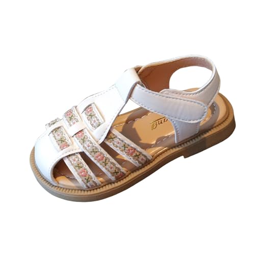 jkhhi Sandalen Mädchen Sommerschuhe Kinder Sommer Flach Sandalen Strandschuhe Kinderschuhe Mädchenschuhe Leder Sandales Bequemes Hausschuhe Barfußschuhe Freizeitschuhe Strandsandale Outdoor von jkhhi