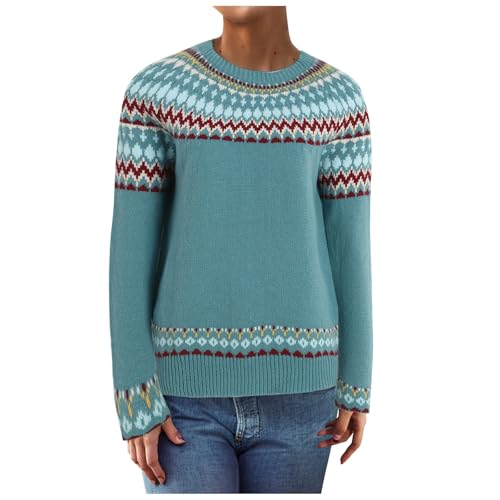 jkhhi Winterpullover Damen Warm Elegant Winter Kaschmir Pullover Große Größen Sweatshirt mit Aufdruck Rundhals Bequem Wollpullover Langarm Strickpullover Casual Wollpulli von jkhhi