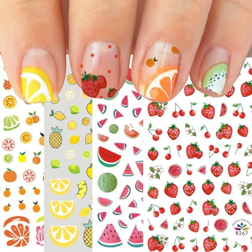 JMEOWIO 10 Blatt Nagelsticker für Kinder Mädchen Nagelaufkleber Selbstklebend niedlich Nail Art Regenbogen Dekoration NagelDesign Zubehör von jmeowio