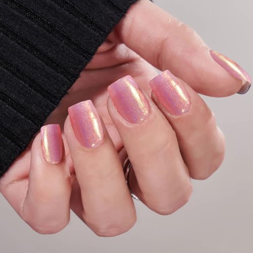 JMEOWIO Nagelfolie Rosa Glitzer Gel Nagelfolien Selbstklebend Nail Sticker Uv Härtend Dekoration Nageldesign Zubehör von jmeowio