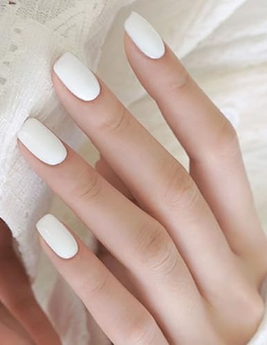 JMEOWIO Nagelfolie Weiß Gel Nagelfolien Selbstklebend Nail Sticker Uv Härtend Dekoration Nageldesign Zubehör von jmeowio