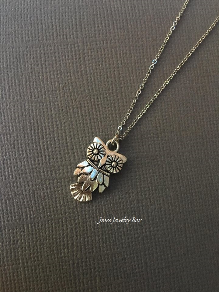 Kleine Silberne Eule Halskette, Silber Anhänger, Süße Kleine Schmuck Kleine Silberne Eule Halskette, Silber Anhänger, Süße Kleine Schmuck von jmesjewelrybox