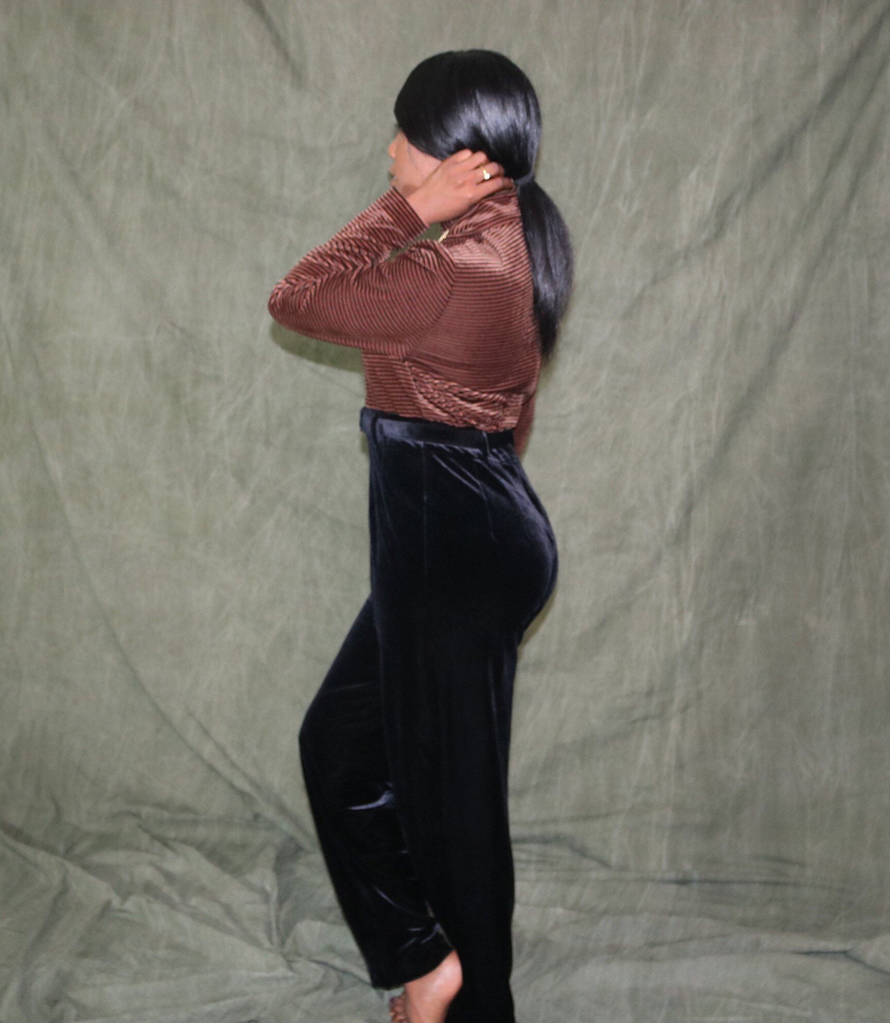 80Er Jahre Velour Jumpsuit Jessica Howard Color Block One Piece von jmichaelvintage