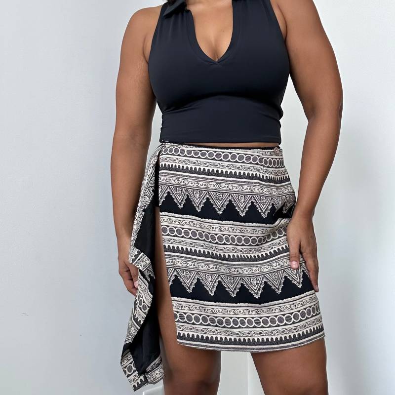 90Er Jahre Brokat-Print Wickelrock Vintage Gobelin, Size 10 von jmichaelvintage