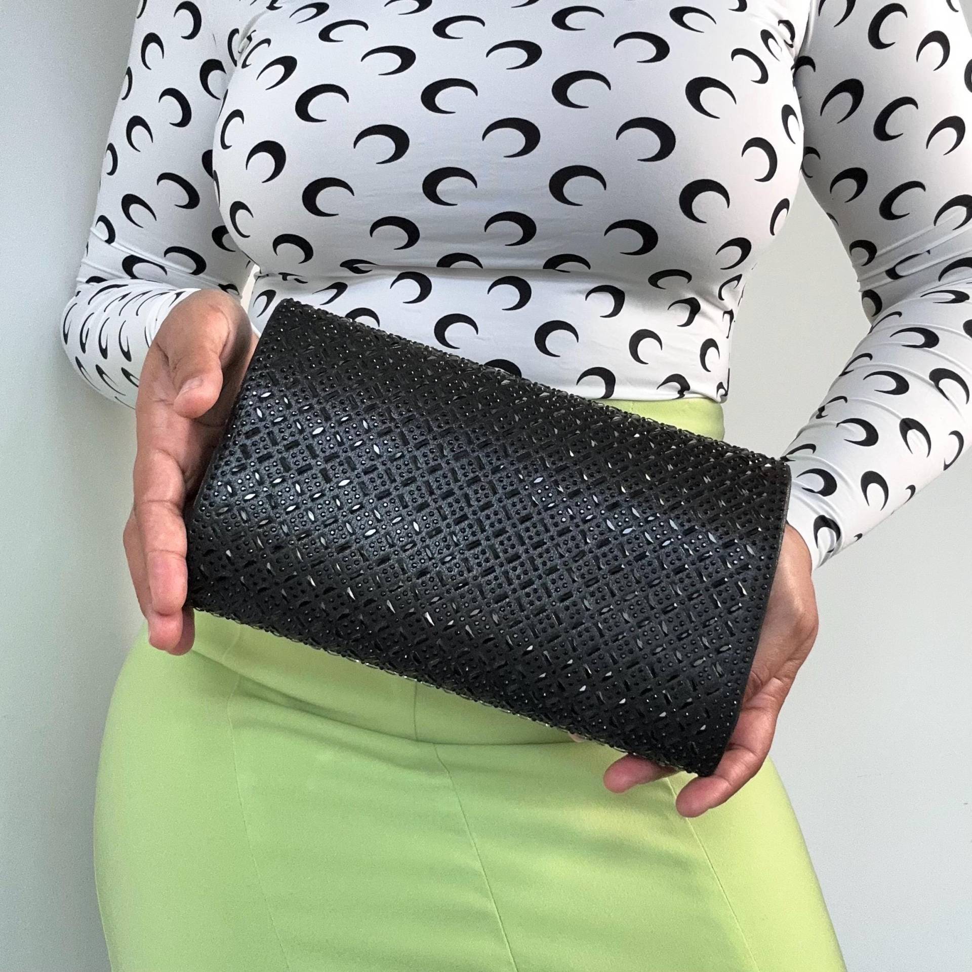 Vintage La Regale Schwarze Kristall Perlen Clutch 1980Er Jahre Top Klappe Geldbörse von jmichaelvintage