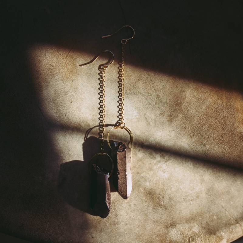 Kupfer Titan Quarz + Gold Filled Ohrringe | Kristall Lange Boho Kupfer Titan Quarz + Gold Filled Ohrringe | Kristall Lange Boho von jmostudiogoods