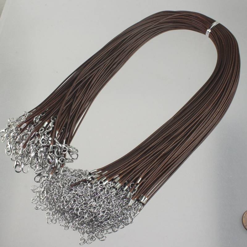 Kaffee Baumwoll-Halsketten-Schnur Einstellbar 45-50 cm, Rhodium-Verschluss Kaffee Baumwoll-Halsketten-Schnur Einstellbar 45-50 cm, Rhodium-Verschluss von joabeads