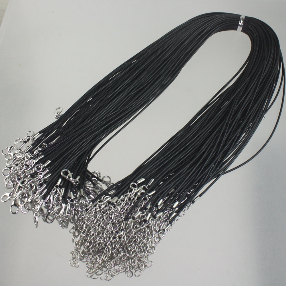 Schwarze Baumwoll-Kordel Verstellbarer Rhodinierter Verschluss | 1.5/2.0 Mm Schwarze Baumwoll-Kordel Verstellbarer Rhodinierter Verschluss | 1.5/2.0 Mm von joabeads