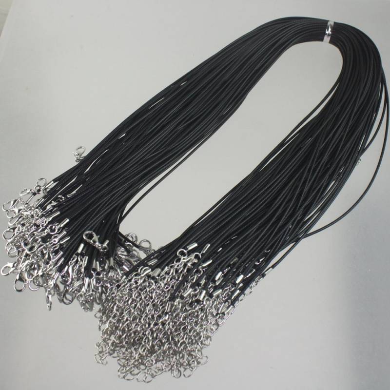 Schwarze Baumwoll-Kordel Verstellbarer Rhodinierter Verschluss | 1.5/2.0 Mm Schwarze Baumwoll-Kordel Verstellbarer Rhodinierter Verschluss | 1.5/2.0 Mm von joabeads