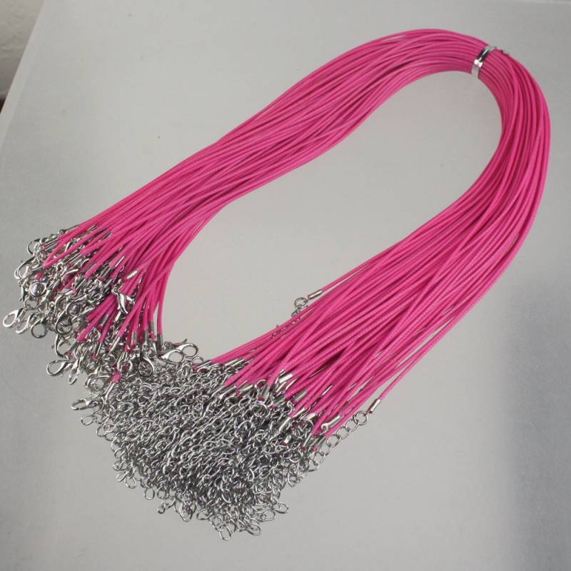 Rosa Baumwollkordel Verstellbare 1, 5 Mm Baumwollkordel, Rhodium Verschluss von joabeads