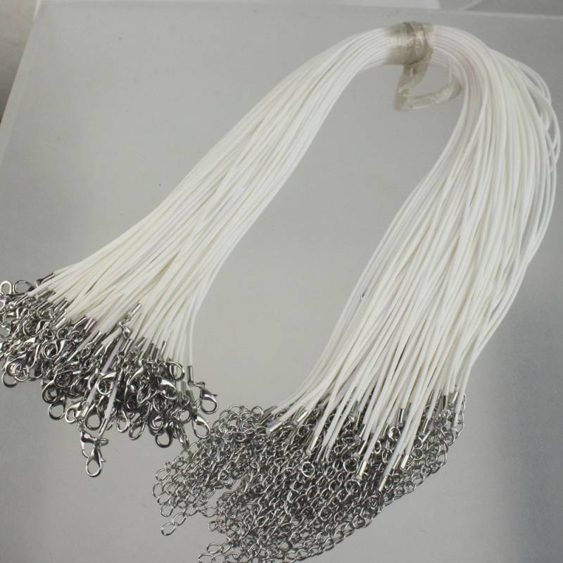 100 Weiße Kordeln Verstellbare 1, 5 Mm Baumwollkordel, Rhodinierter Karabinerverschluss 100 Weiße Kordeln Verstellbare 1, 5 Mm Baumwollkordel, Rhodinierter Karabinerverschluss von joabeads
