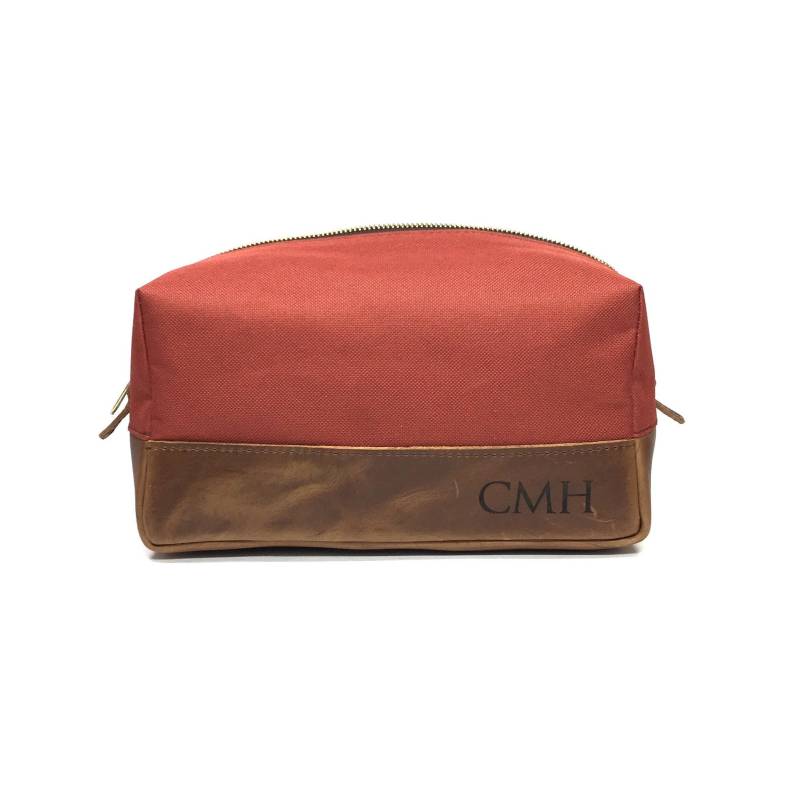 Gravierte Dopp Kit - Trauzeugen Orange Sorbet Leinwand & Crazy Horse Leder Gravierte Dopp Kit - Trauzeugen Orange Sorbet Leinwand & Crazy Horse Leder von joevleather