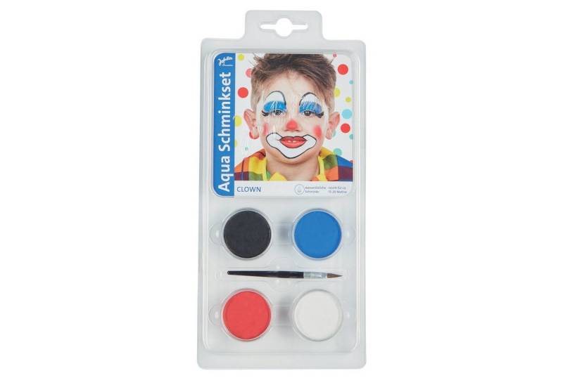jofrika Schmink-Set Aqua Schminkset Clown, wasserlösliche Schminke inkl. Pinsel reicht f von jofrika