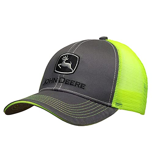 JOHN DEERE Charcoal with Neon Yellow Mesh Backing Snapback Hat - 13080411CH00 von JOHN DEERE