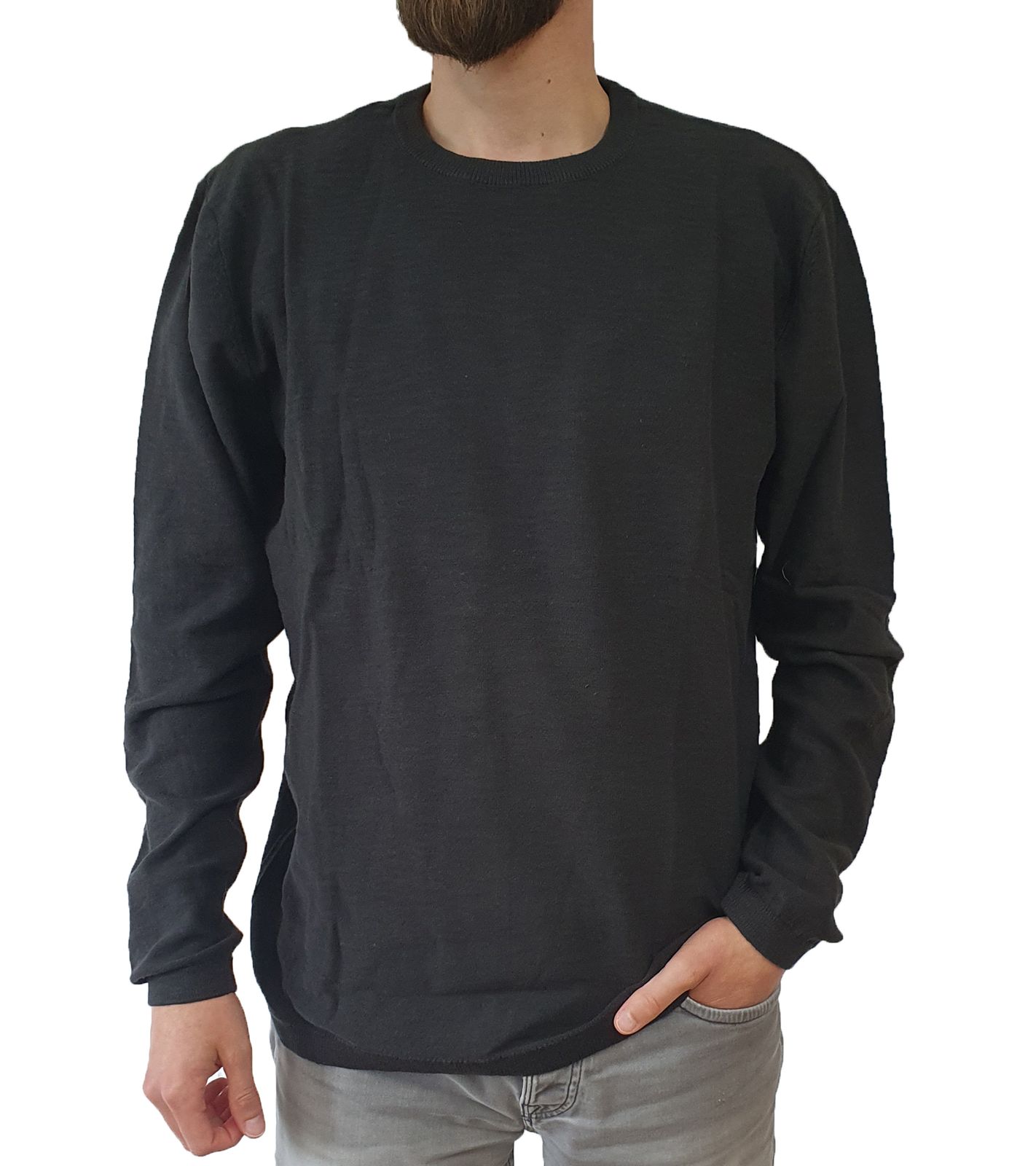 john devin Kap Herren Baumwoll-Pullover Strick-Pulli 2526 4515 Anthrazit von john devin