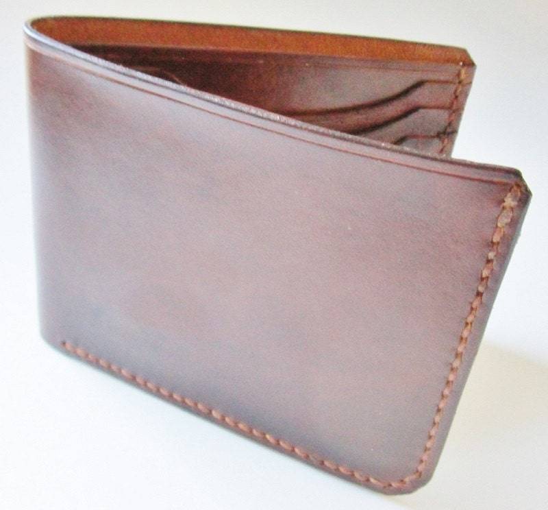 Traditionelle Leder Geldbörse - Custom Bi Fold Brieftasche Herren Stilvolle Handgemachte von johnbrandonUSA