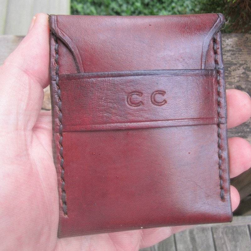 Vordertasche Geldklammer Portemonnaie Mit Klappe - Kartenetui Initialen von johnbrandonUSA