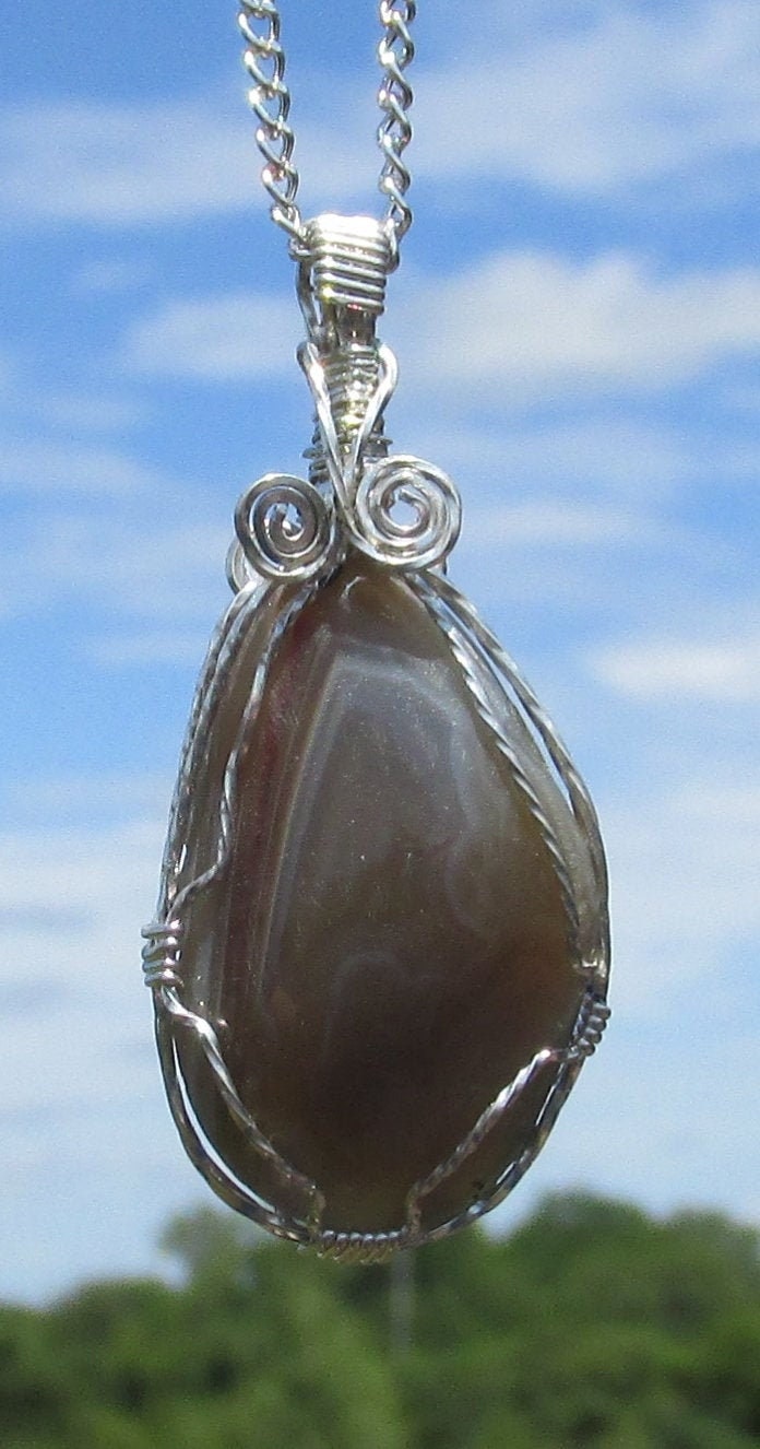 Lake Superior Achat Draht Gewickelt Anhänger von johnchapman3