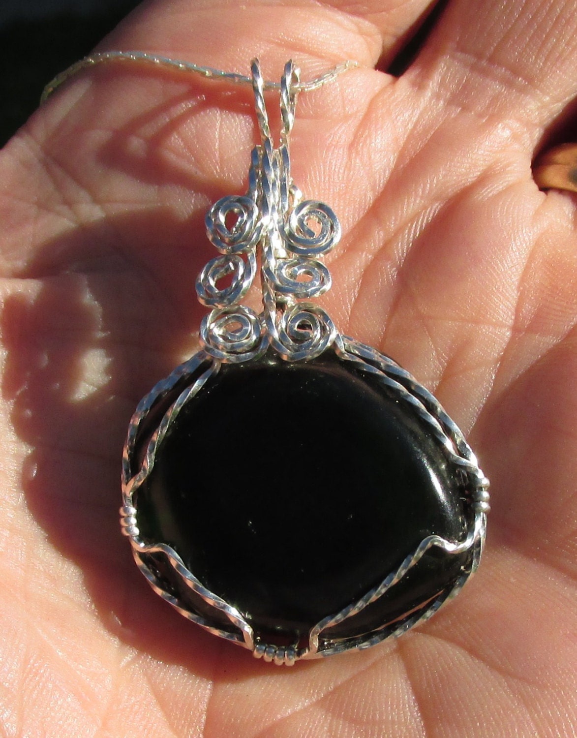 Echter Sea Glass Anhänger Draht Eingewickelt in Silverfilled Draht von johnchapman3