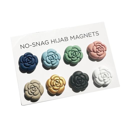 8 Paare Camellia Geformte Hijab Pins Mehrzweckstarker Magnetischer Schalverschluss Vielseitiger Pinless Brosche Für Muslims Frauen Nadel Ohne Schalverschluss von jojnsha