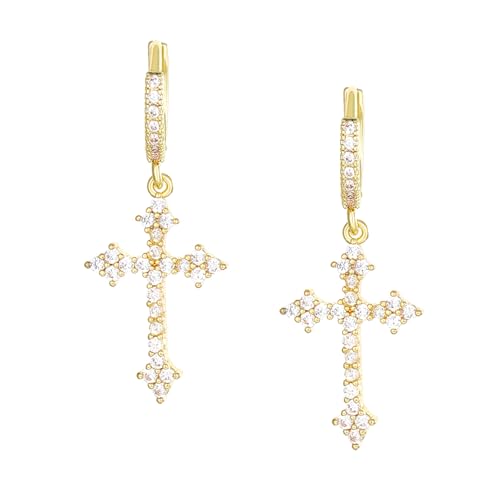 Elegante Kreuze Reifen Ohrringe Elegantes Ohrringe Accessoire Mit Zirkonkreuzen Drop Für Mode Enthusiasten Verstellbare Verschlüsse von jojnsha
