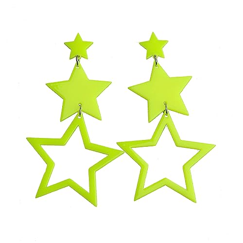 Glänzender Sternohrring Minimalist Hohl Ohrring Farbe Übertriebene Hip Hop Dangle Ohrringe Schmuck Mädchen Frauen Geometrische Ohrringe von jojnsha