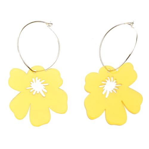 Leichte Acrylohrringe Mit Lebendigem Blumenmuster Anhänger Hängende Ohrringe Trendohr Ornamente Für Frauen von jojnsha