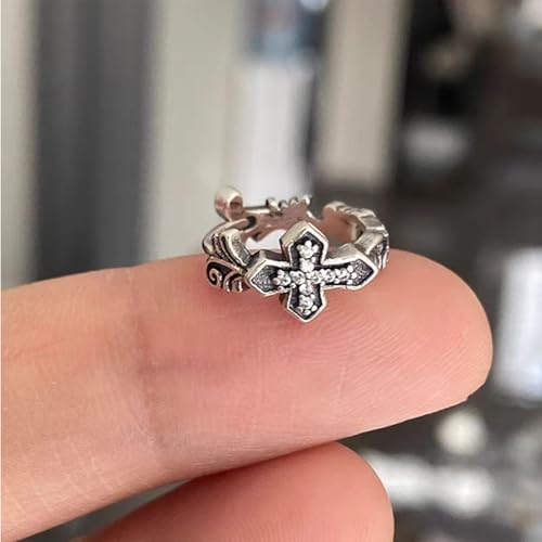 Maskuline Einzelohrschmuck Punk Inspirierte Kreuze Designs Robuste Leichtmetallschstene Tragbar Für Streetwear Enthusiasten Punkstile Herrenohr Ohrschmuck von jojnsha