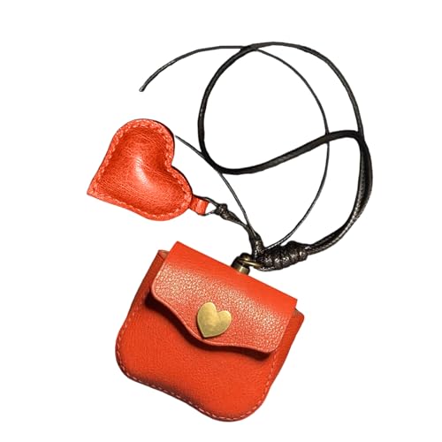 Praktische Geldbeutel, Schlüsselanhänger, kleine Geldbörse, Anhänger, Lederstruktur, geeignet für verschiedene Anlässe wie Einkaufen oder Ausflüge, rot, Einheitsgröße von jojnsha