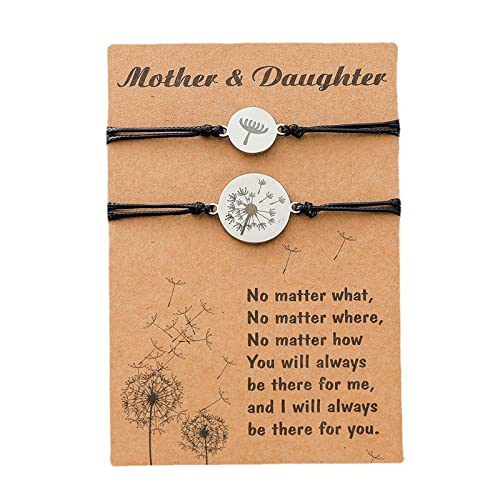 jojnsha 2-teiliges Edelstahl-Armband-Set, verstellbar, für Mutter und Tochter, geflochtene Seilarmbänder für Teenager-Mädchen von jojnsha