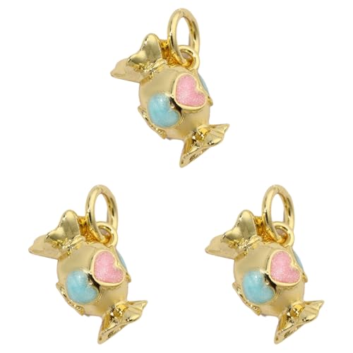 jojnsha 3pcs Tragbare Vergoldete Stiel Charme Für Frauen Süßigkeiten Behandeln Kuchen Halskette Anhänger Zubehör Herz Pilz Charme von jojnsha