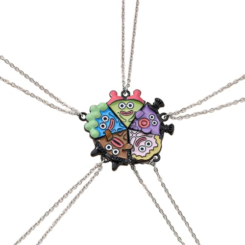 jojnsha 5 Stück Pizza Freundschaft Halsketten Cartoon Pizza Anhänger Halskette Für Frauen Mädchen Magnetisch Anhänger Halskette Schmuck Und Accessoires von jojnsha