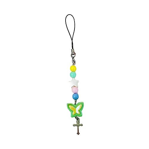 jojnsha Acrylfaller Schmetterling Telefonkette Anhänger Keychain Einzigartige Farbenfrohe Schmetterlingsstar Perlenschlüsselung Leichtes Schmuck Geschenk von jojnsha