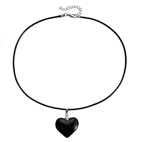 jojnsha Anhänger Halskette Trend Liebe Herz Charme Einschicht Neckkette Einfache Acryl Neck Kette Frauen Geburtstag Valentines Geschenk von jojnsha