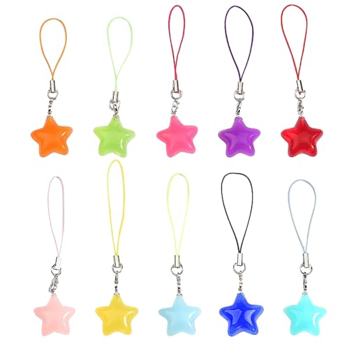 jojnsha Bunte Fünffache Sternkristallperlen Hummerverschluss Anhänger Tags Legierung Schmuck Halskette Schlüsselbund Accessoires von jojnsha