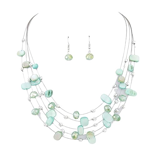 jojnsha Buntes Muschel Kristall Halskette Ohrring Set Temperament Halskette Mode Schlüsselbein Kette Mehrschicht Halshöhe Schmuck Schmuck jojnsha Buntes Muschel Kristall Halskette Ohrring Set Temperament Halskette Mode Schlüsselbein Kette Mehrschicht Halshöhe Schmuck Schmuck von jojnsha