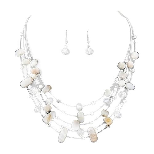 jojnsha Buntes Muschel Kristall Halskette Ohrring Set Temperament Halskette Mode Schlüsselbein Kette Mehrschicht Halshöhe Schmuck Schmuck jojnsha Buntes Muschel Kristall Halskette Ohrring Set Temperament Halskette Mode Schlüsselbein Kette Mehrschicht Halshöhe Schmuck Schmuck von jojnsha