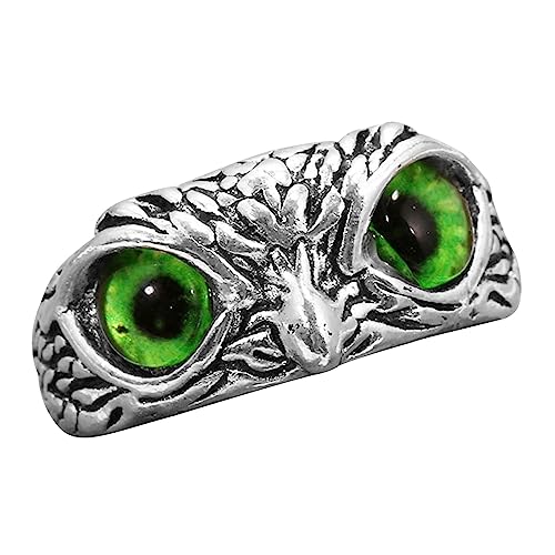 jojnsha Charme Vintage Niedlich Einfacher Augenring Silber Farbe Verlobung Eheringe Schmuck Geschenke Für Männer Und Frauen Eule Silber Verstellbare Offene Verstellbare Mädchen von jojnsha