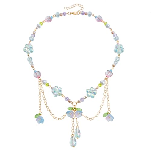 jojnsha Elegante Blumenheizkette/Ohrringe Schmücken Modische Hals/Ohr Accessoire Für Modebegeisterte Frauen Täglich Accessoire von jojnsha