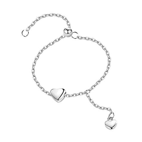 jojnsha Elegante Kette Verstellbarer Süßes Korea Temperament Silber Farbe Liebe Herzförmige Niedliche Designschmuck Für Frauen Kettenringe Herz Geformt Mit Quasten Verstellbaren Mädchen von jojnsha