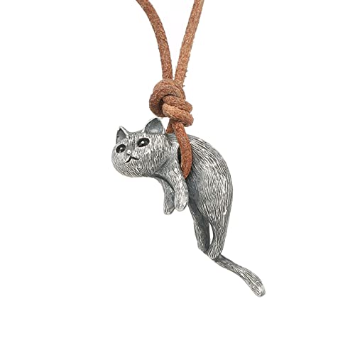 jojnsha Handgefertigte Katzenanhänger Halskette Einzigartige Statement Süße Tierschmuck Pullover Kette Weihnachten Und Geburtstag Geschenke Kollarbone Für Frauen von jojnsha