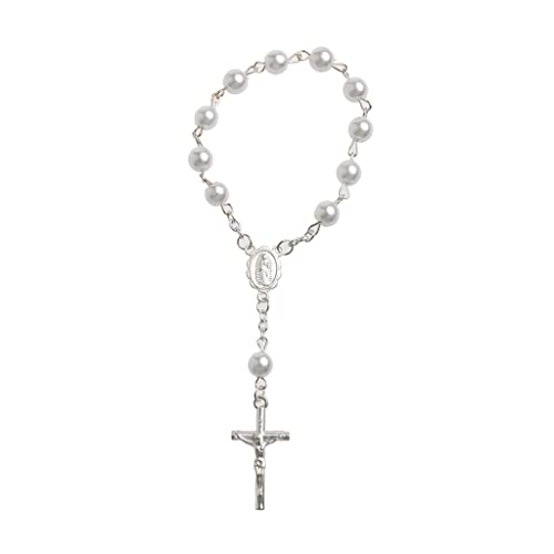 jojnsha Katholisch Für Die Kreuzfingerkette Rosenkranz Finger Taufe Rosenkränke Faux Pearls Armband Bevorzugt Cross Kette Frauen Männer von jojnsha